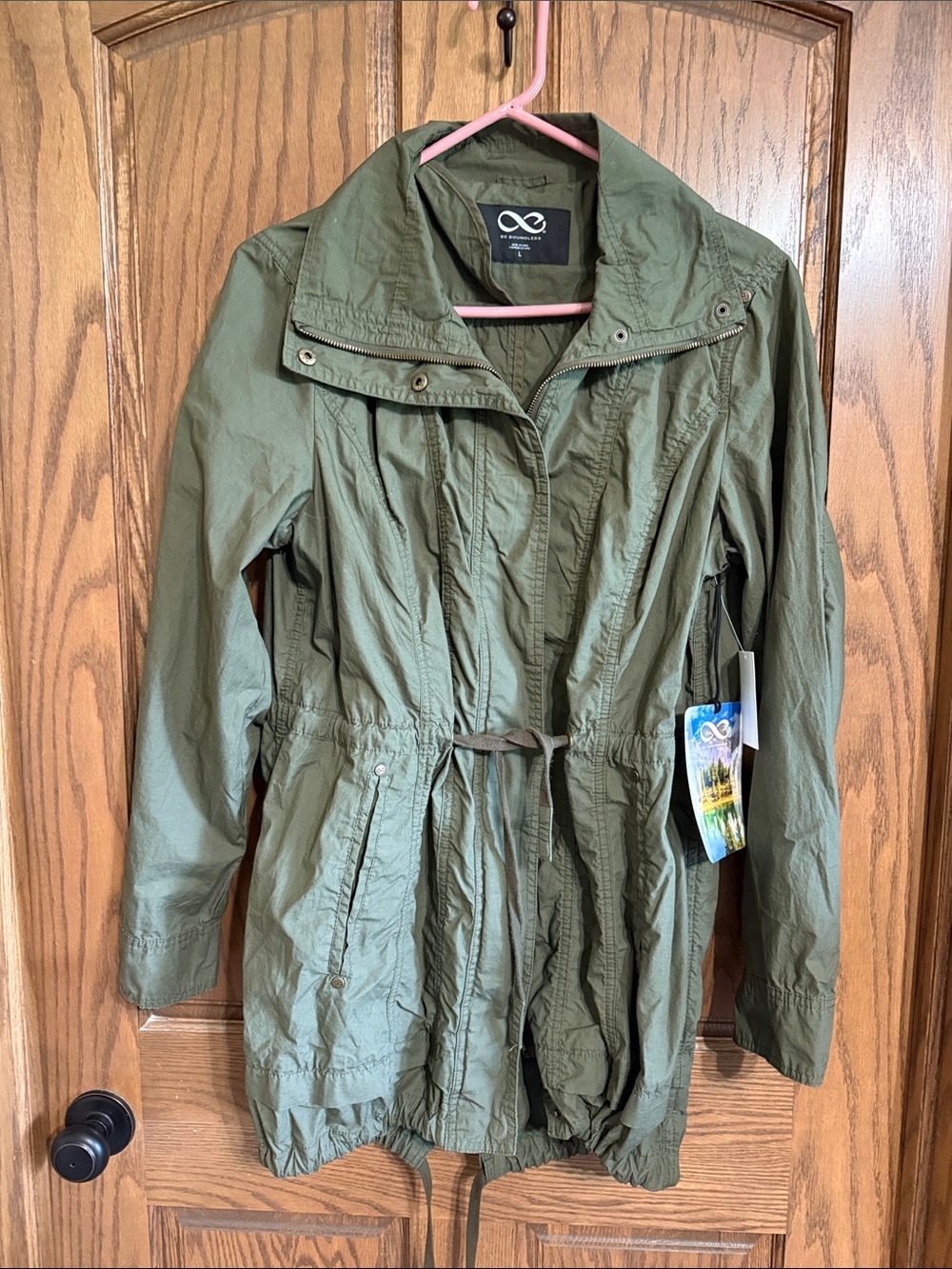 Infinity Olive Green Drawstring Anorak Jacket